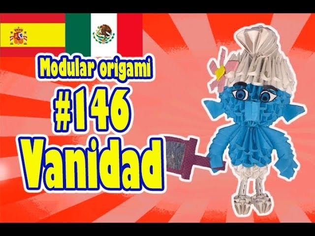 3D MODULAR ORIGAMI #146 Vanidad Pitufo
