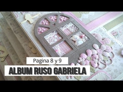 ALBUM RUSO PARA GABRIELA - TUTORIAL (PAGINA 8 y 9) | LLUNA NOVA SCRAP