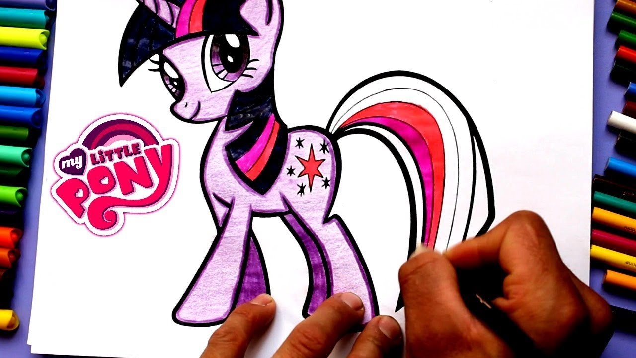 Aprende a Colorear.Dibujar A Twilight Sparkle De My Little Pony.Dibujos Para Niños