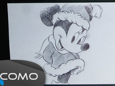 Aprende a dibujar a Minnie Mouse de Navidad