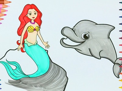 Aprender Colores Con La Pequeña Sirena  Ariel ????| Manos pequeñas Dibujos para Colorear