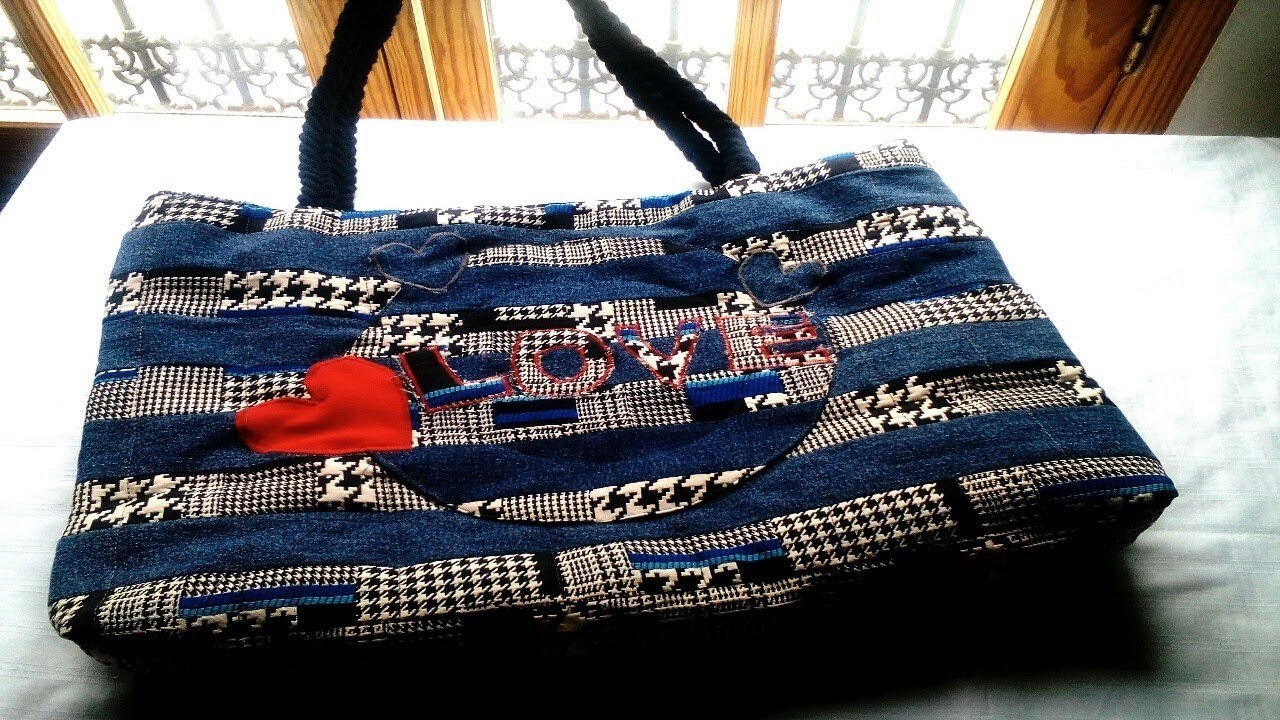 Bolso con vaqueros y otras telas