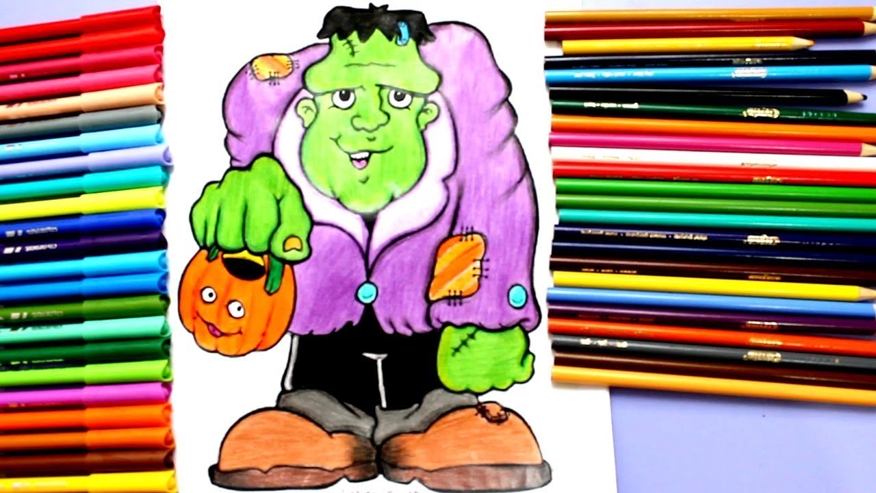 Coloreando a Frankenstein. Halloween 2017. Dibujos para niños