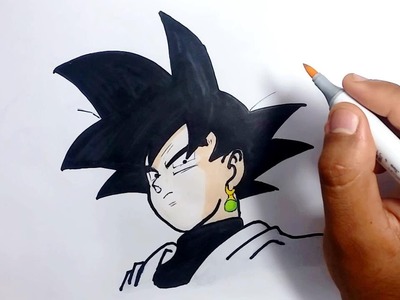 Como Dibujar a Black Goku. Black - How to draw Black Goku Dragon ball Super