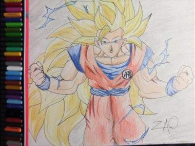 Como Dibujar A Goku SSJ3(tutorial)de manera muy facil