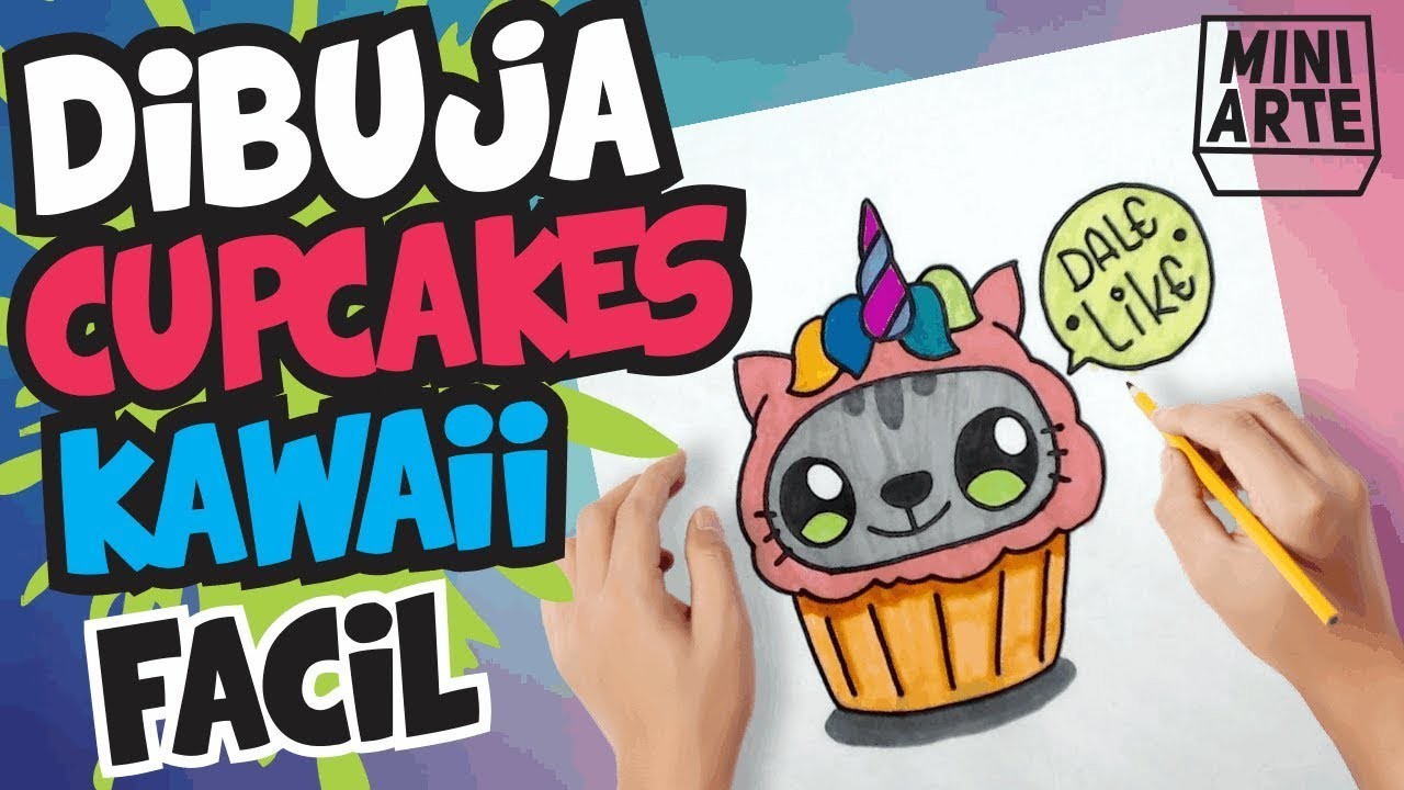 COMO DIBUJAR CUPCAKE KAWAII PASO A PASO - dibujos de cupcakes kawaii faciles - dibujos kawaii