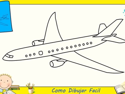 Como dibujar un avion FACIL paso a paso para niños y principiantes 2