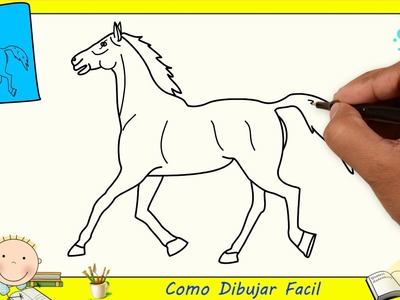 Como dibujar un caballo FACIL paso a paso para niños y principiantes 3
