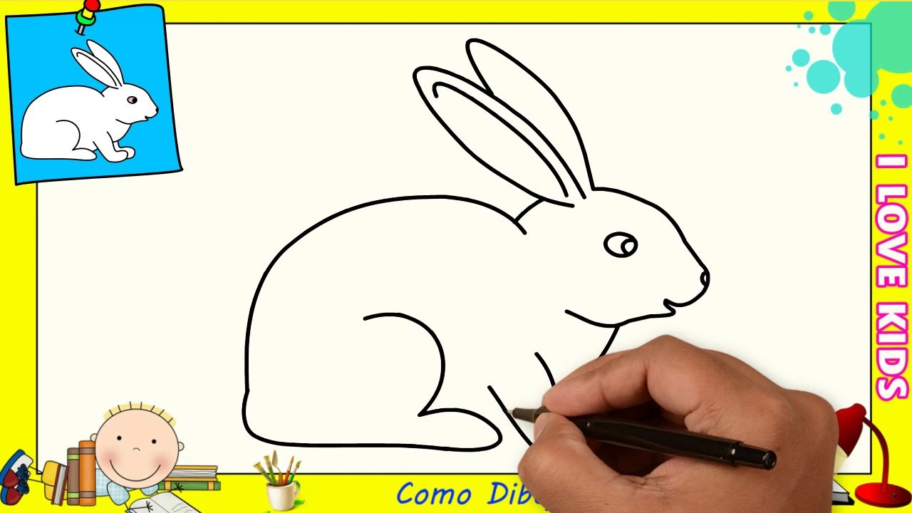 Como dibujar un conejo FACIL paso a paso para niños y principiantes 1
