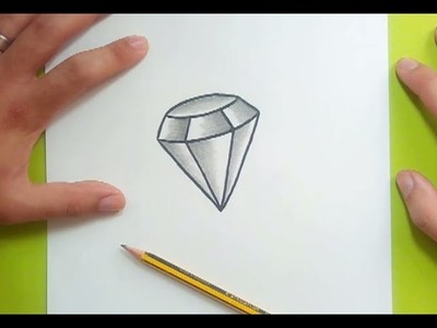 Como dibujar un diamante paso a paso 2 | How to draw a diamond 2