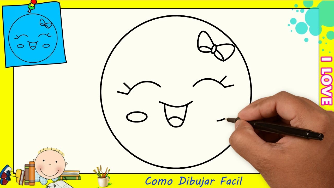Como dibujar un emoji FACIL paso a paso para niños y principiantes 10