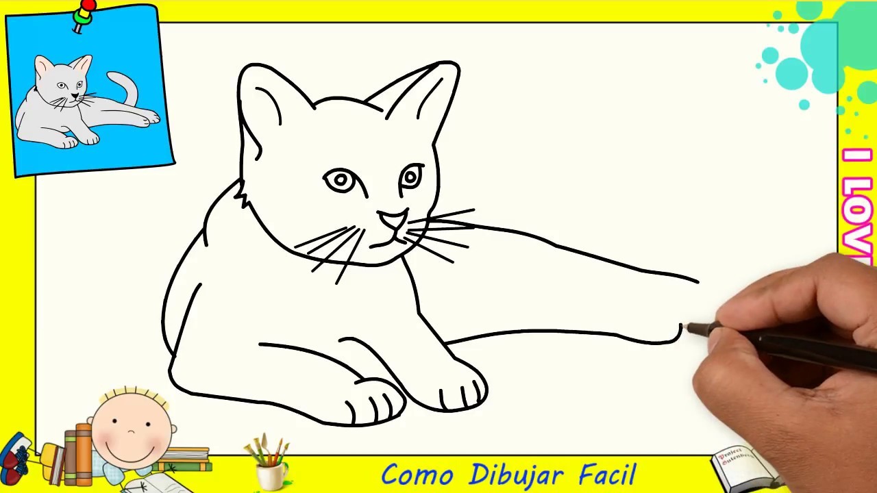 Como dibujar un gato FACIL paso a paso para niños y principiantes 2