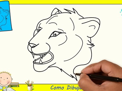 Como dibujar un leon FACIL paso a paso para niños y principiantes 2