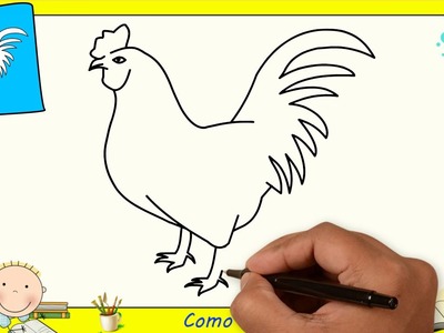 Como dibujar un pollo FACIL paso a paso para niños y principiantes 1