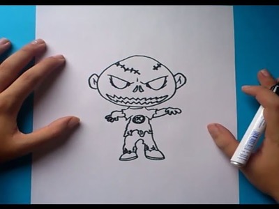 Como dibujar un zombie paso a paso | How to draw a zombie