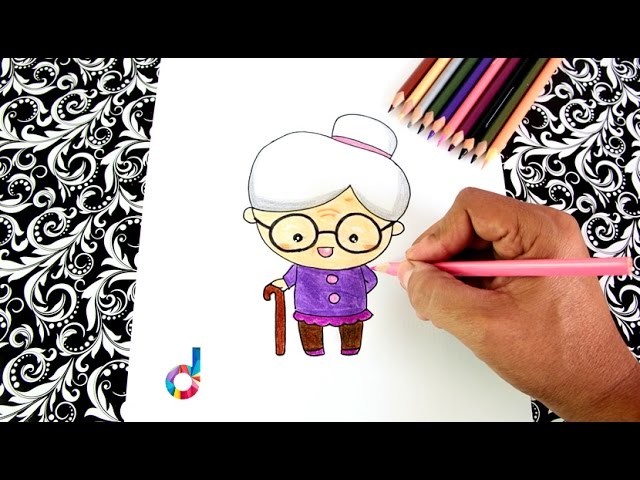 Cómo dibujar una Abuelita (ancianita) paso a paso | How to draw a Granny (old lady)
