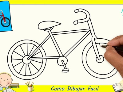 Como dibujar una bicicleta FACIL paso a paso para niños y principiantes 2