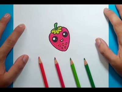 Como dibujar una fresa paso a paso | How to draw a strawberry