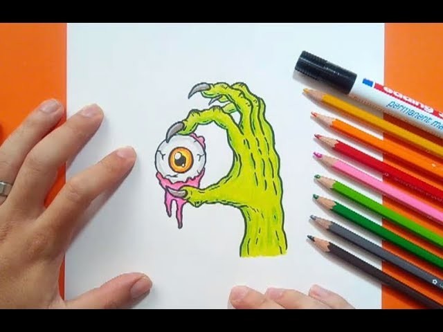 Como dibujar una mano zombie paso a paso | How to draw a zombie hand