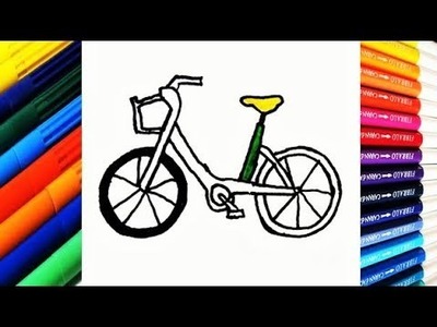 Como Dibujar y Colorear  Bicicleta de Arco Iris - Dibujos Para Niños - Learn colors