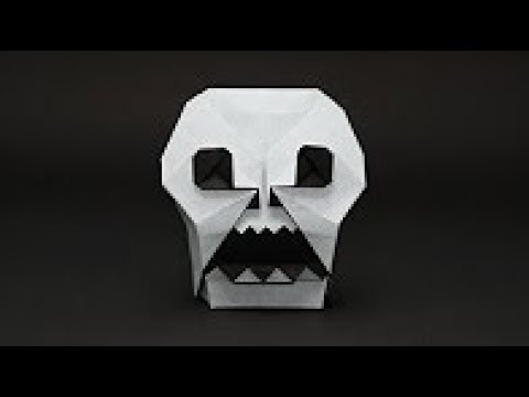 CRÁNEO ORIGAMI. Calavera de papel - Origami Skull.  Halloween Decoration