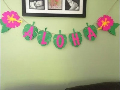 Decoración para fiesta Moana. DIY: Hojas con nombre