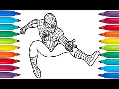Dibuja y Colorea al Hombre Araña | Pinta a Spiderman | Dibujos Para Niños