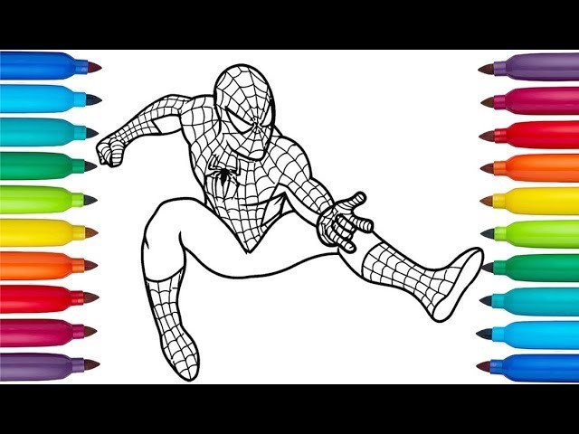 Dibuja y Colorea al Hombre Araña | Pinta a Spiderman | Dibujos Para Niños