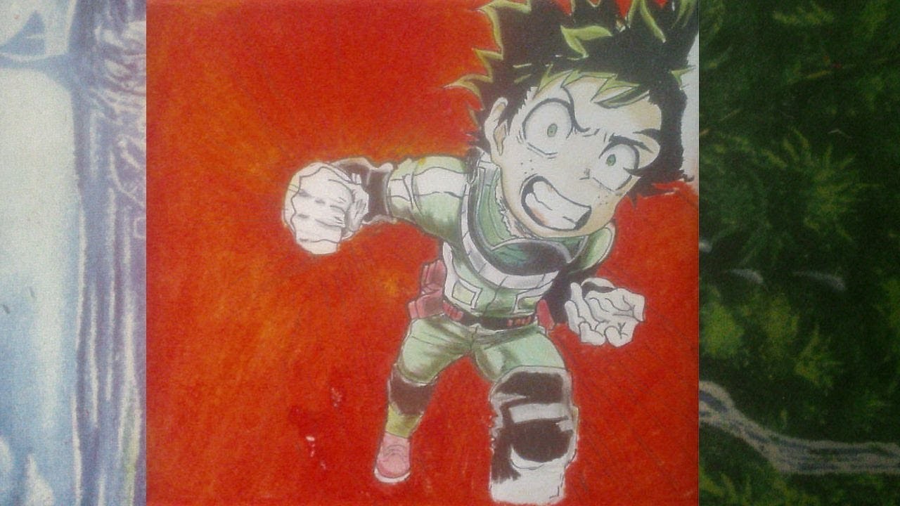 Dibujando a Deku de Boku no Hero academia - Dibujos con lápiz