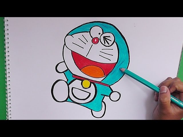 Dibujando y coloreando a Doraemon - Drawing and coloring Doraemon