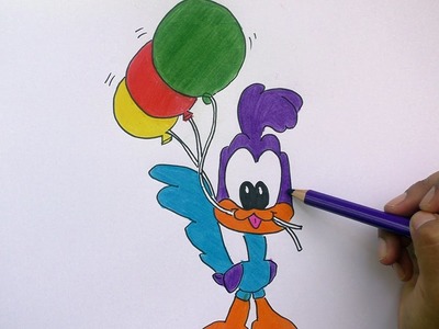Dibujando y pintando a Correcaminos (Looney Tunes)- Drawing and painting to Correcaminos