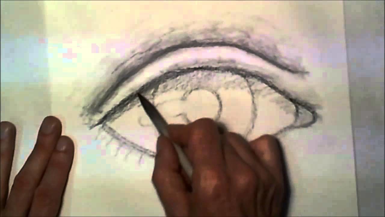 Dibujo de Ojo al Carboncillo