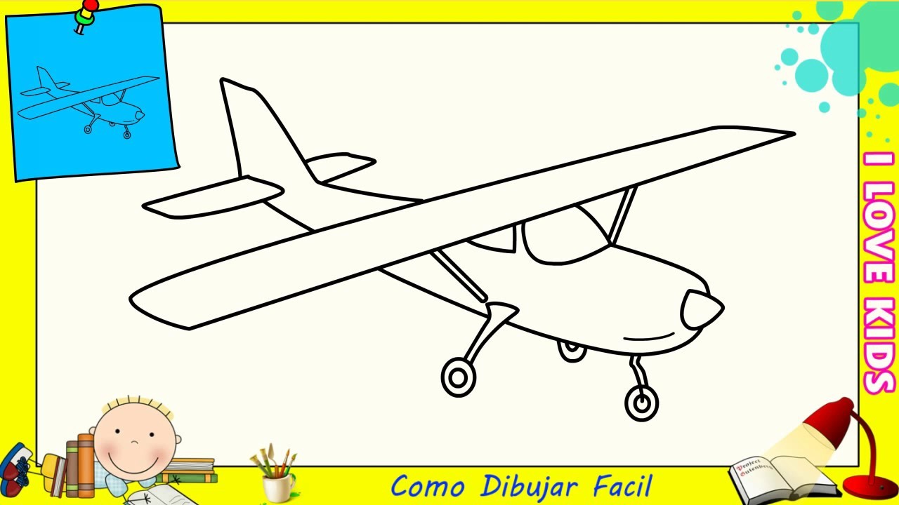 Dibujos de avions FACILES paso a paso para niños - Como dibujar un avion FACIL 1