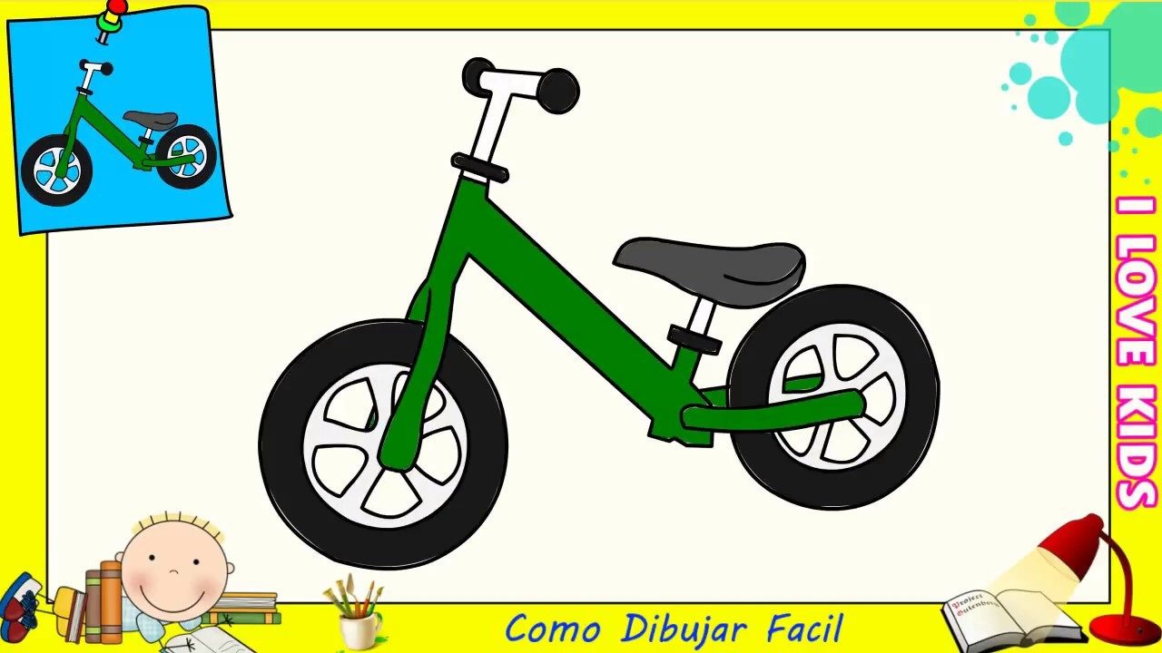 Dibujos de bicicletas FACILES paso a paso para niños - Como dibujar una bicicleta 1