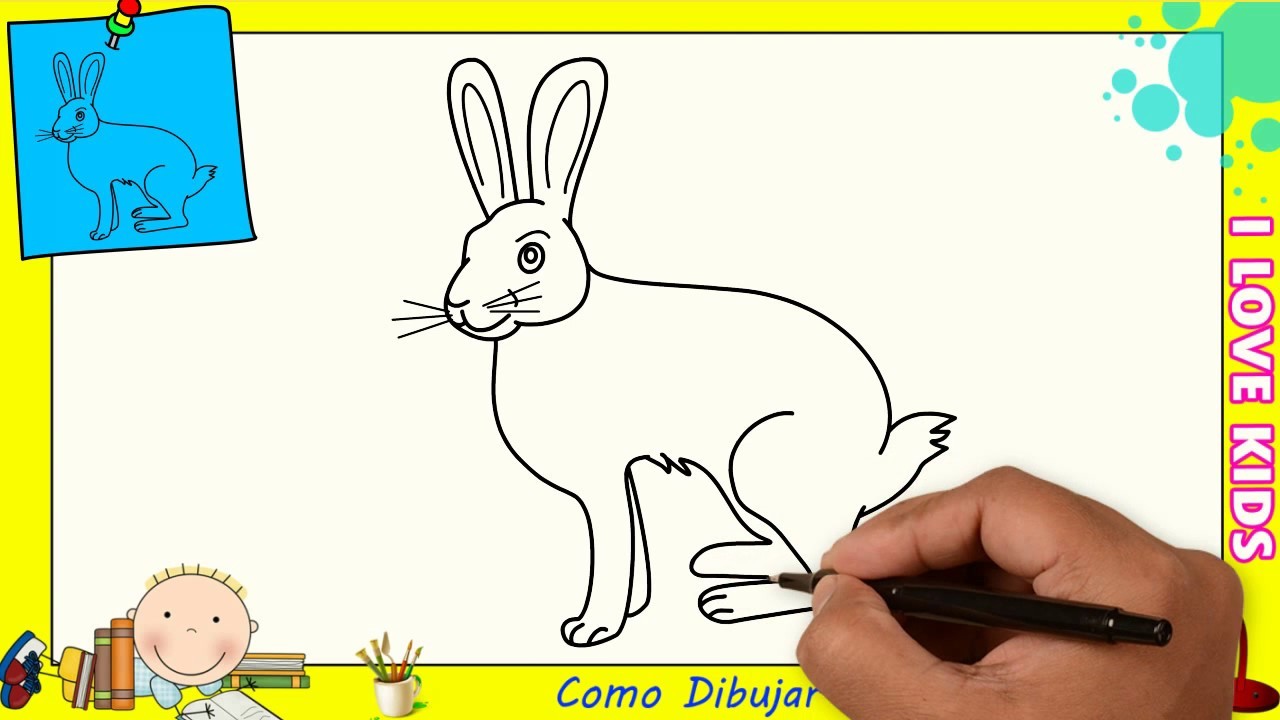 Dibujos de conejos FACILES paso a paso para niños - Como dibujar un conejo 2