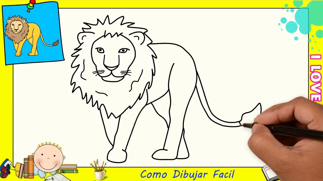 Dibujos de leones FACILES paso a paso para niños - Como dibujar un leon FACIL 3