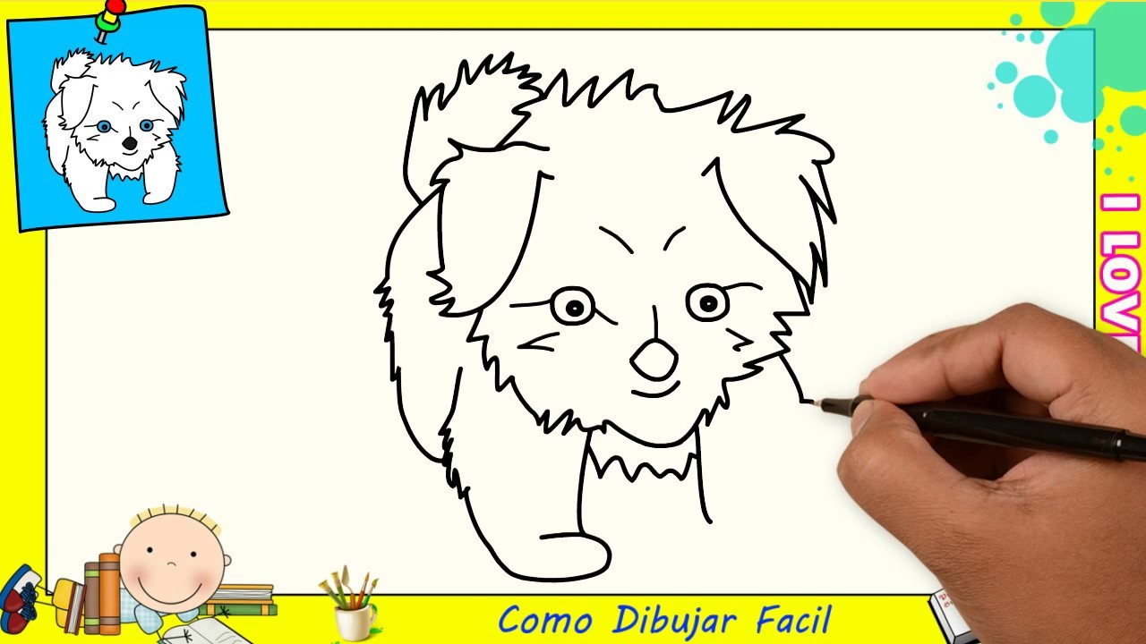 Dibujos de perros FACILES paso a paso para niños - Como dibujar un perro FACIL 3