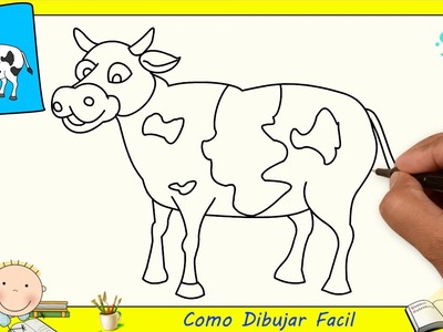 Dibujos de vacas FACILES paso a paso para niños - Como dibujar una vaca FACIL 2