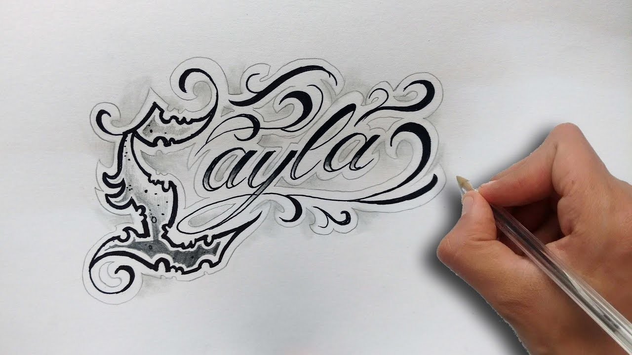 Diseño letras tattoo. Lettering tattoo (line)- Nosfe Ink Tattoo