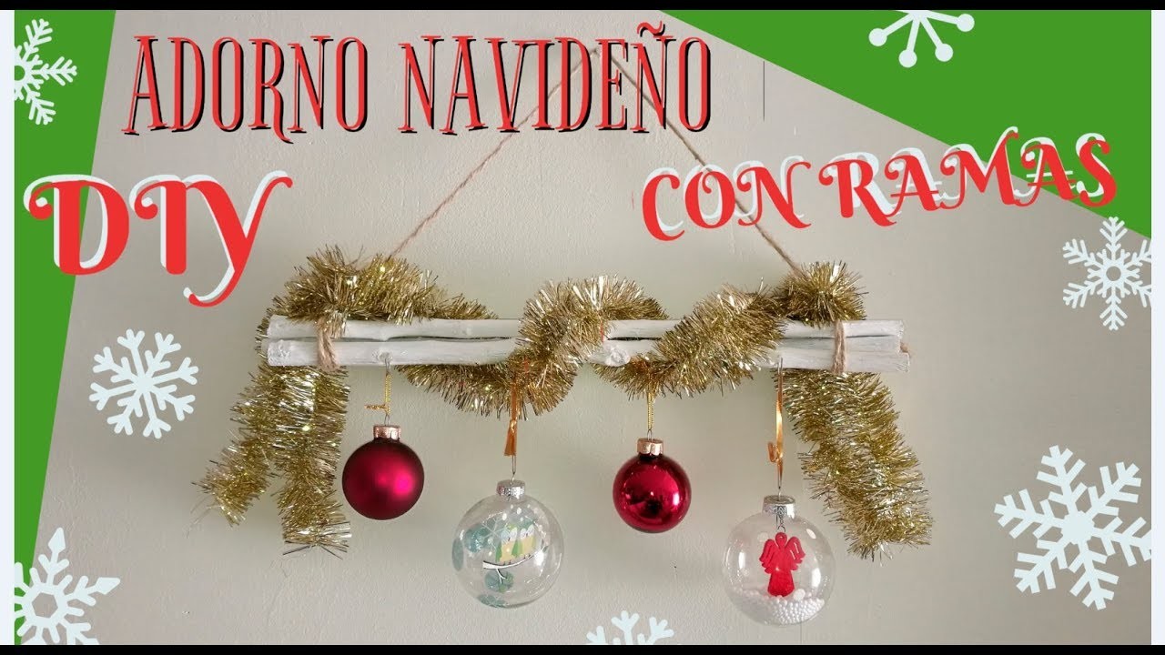 DIY ADORNOS NAVIDEÑOS 2019 CON RAMAS SECAS | Hanging Christmas ornaments with dry branches