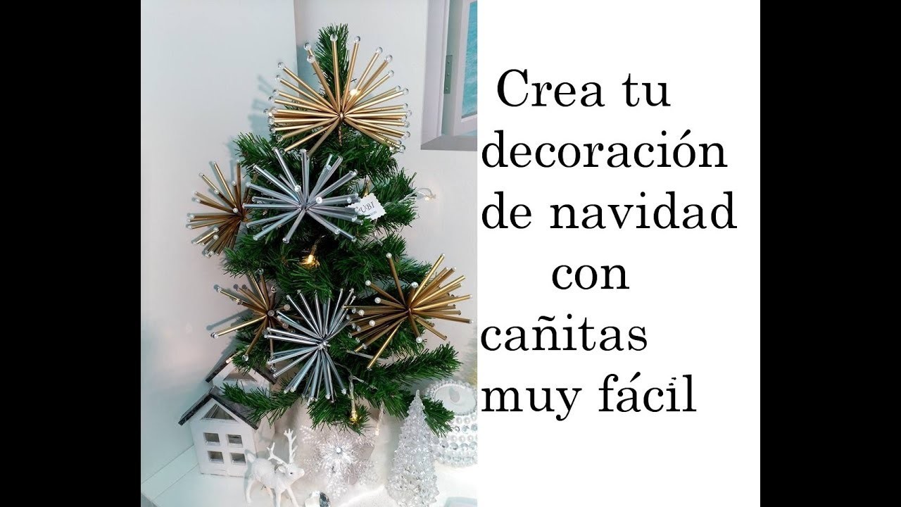 Diy. Crea tu decoración con cañitas o pajitas muy fácil y especial para navidad