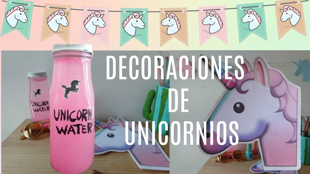 DIY DECORACIÓN DE UNICORNIO: Tapete, adorno y banderines♥ Esme