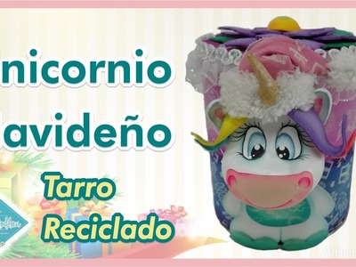 DIY Tarro Navideño Unicornio Reciclaje -  Victoria RodAcu