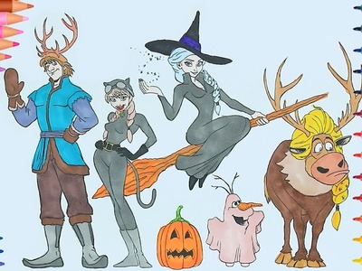 Frozen Reina Elsa y princesa Anna Costume para Halloween | Manos pequeñas Dibujos para Colorear