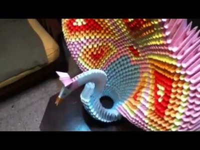 Origami 3D pavo real gigante