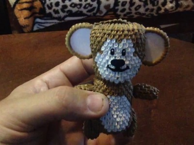 Oso miniatura en origami 3D. ( 10 cm de alto )