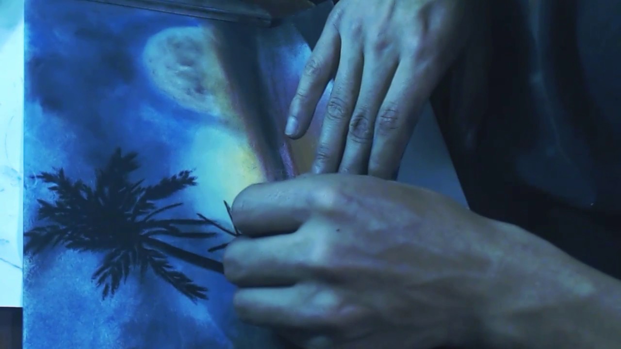 Paisaje con  carboncillo pastel