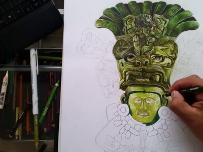Tutorial como dibujar una urna cultura zapoteca cultura mexicana | tutorial dibujo realisto 2017