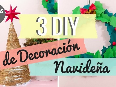 3 Ideas fáciles y económicas de decoración Navideña | DIY | Con un Trozo de Papel