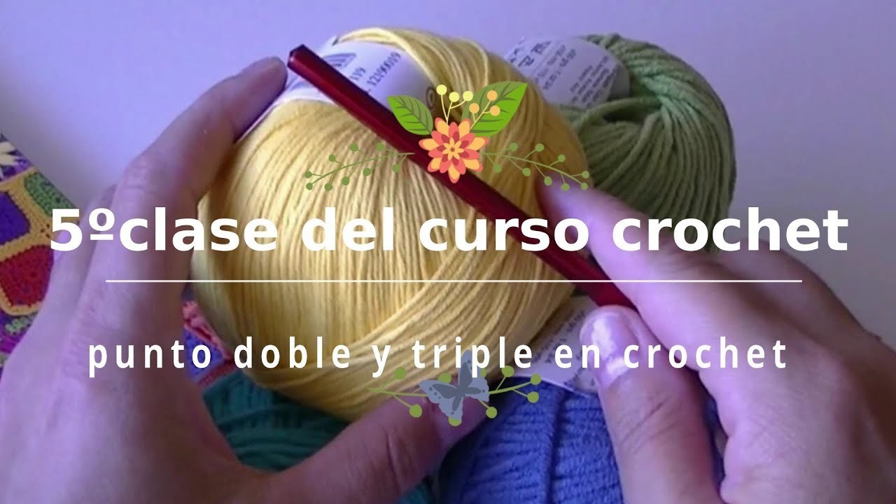 5º CLASE  curso crochet de punto doble y triple para todos | Ganchillo facil